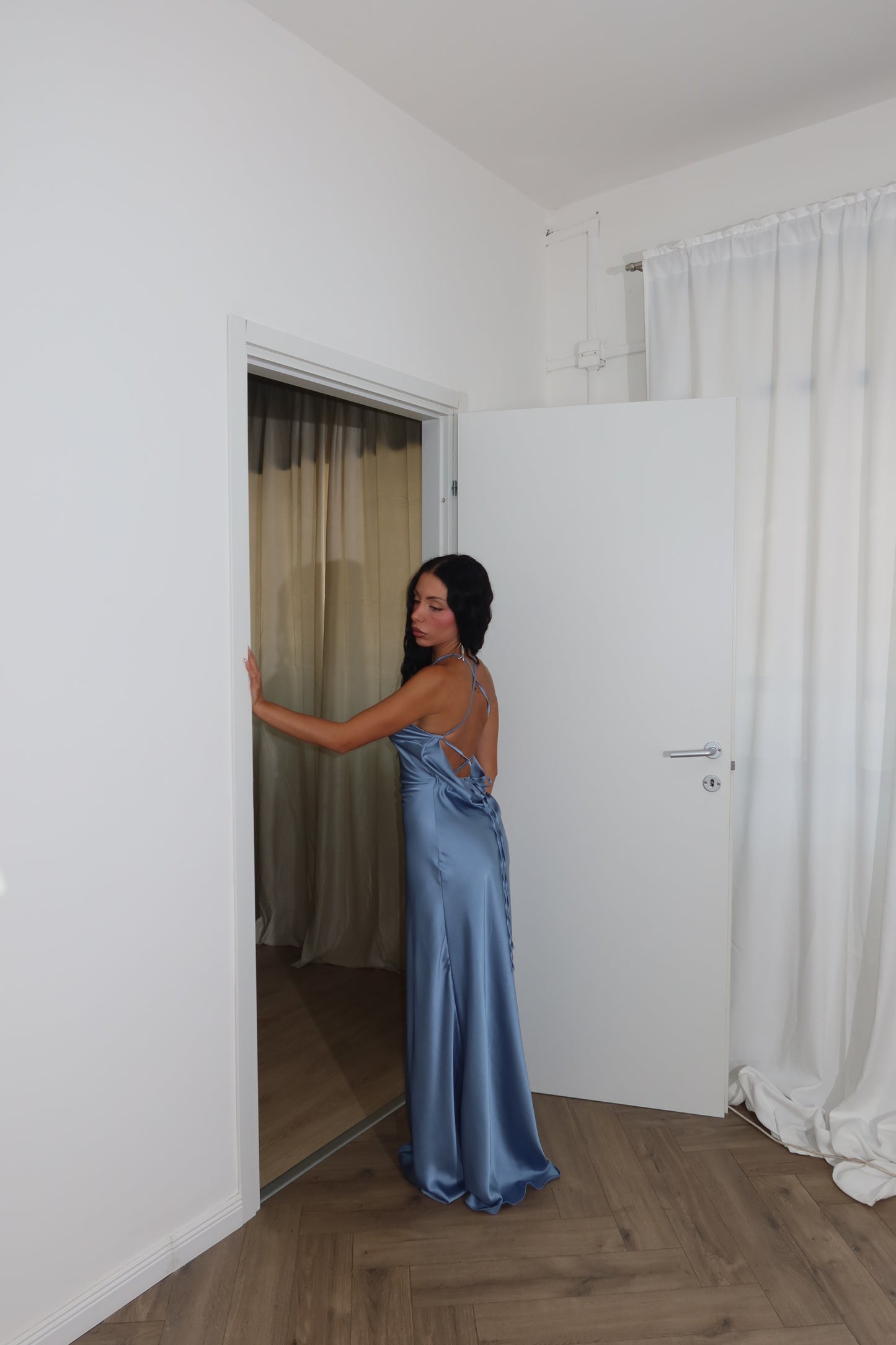 LongDress DIVINITÀ RASO azzurro