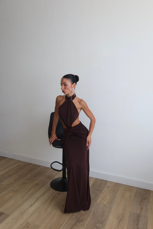 LongDress DUE DI PICCHE choco