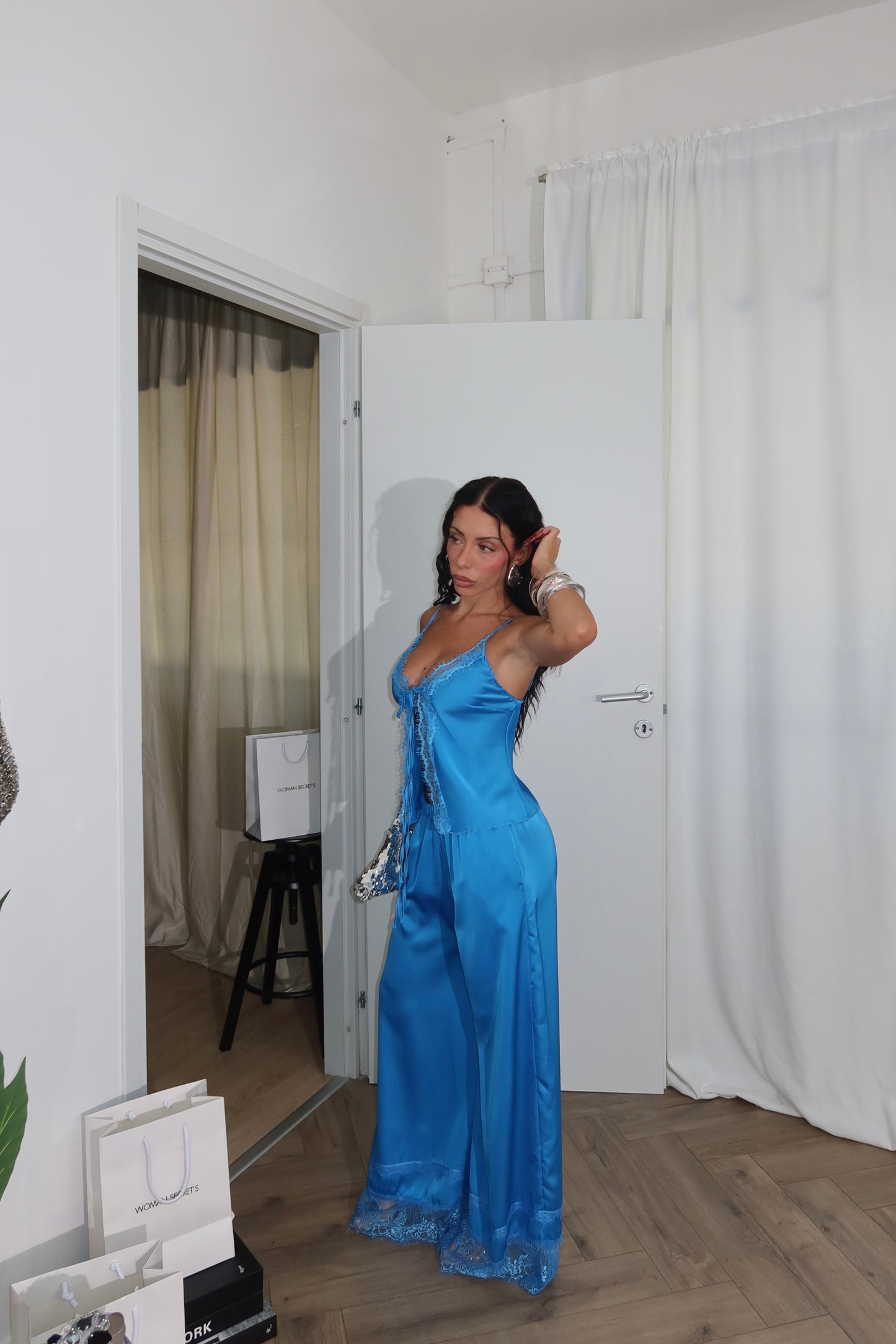 Cordset LOVER IN PIZZO azzurro