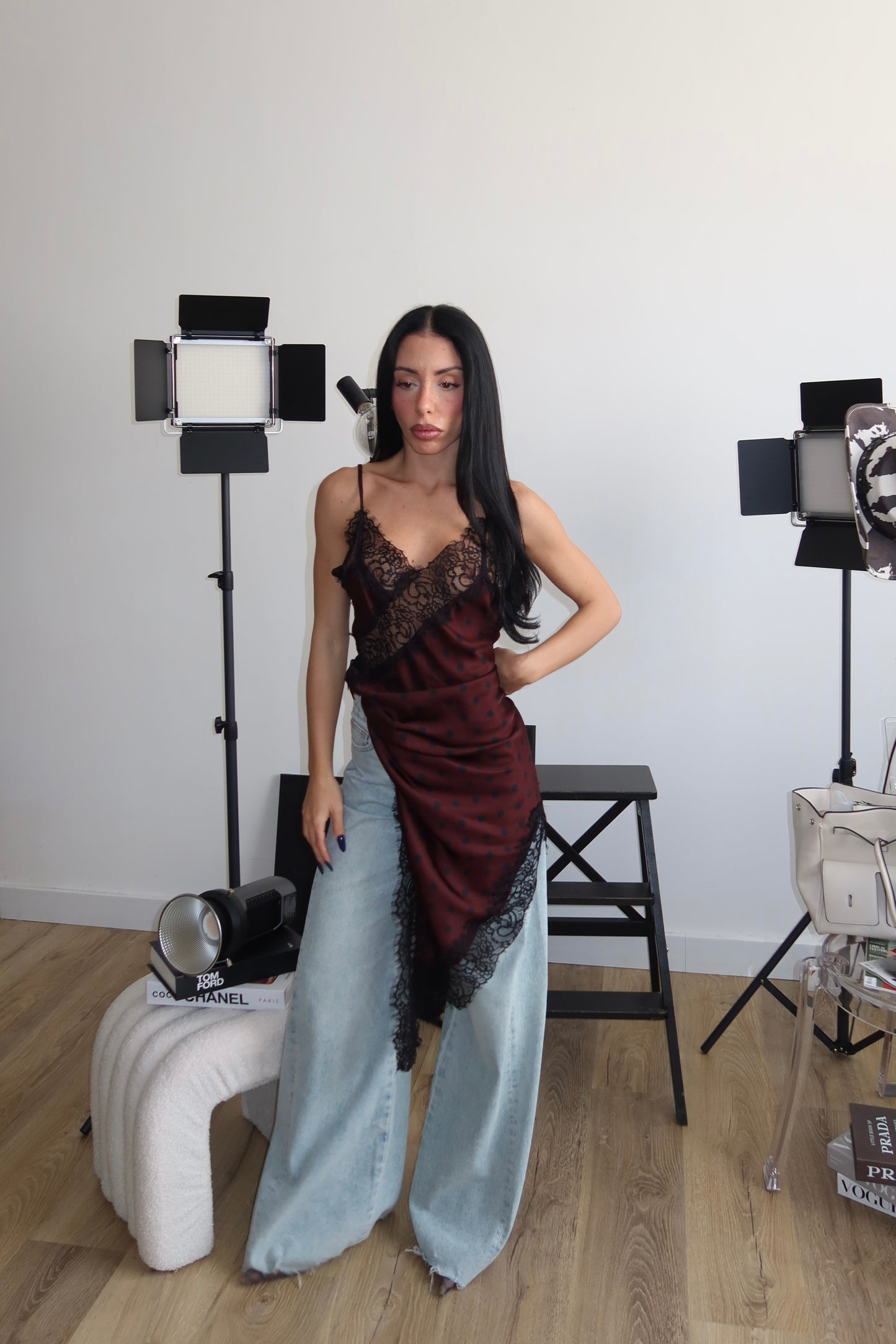 LongShirt POIS BY LUMINA bordeaux