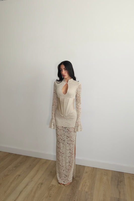 LongDress FUEGO BUSTINO panna