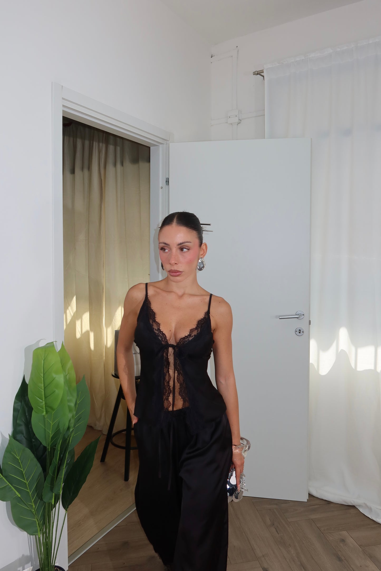 Cordset LOVER IN PIZZO nero