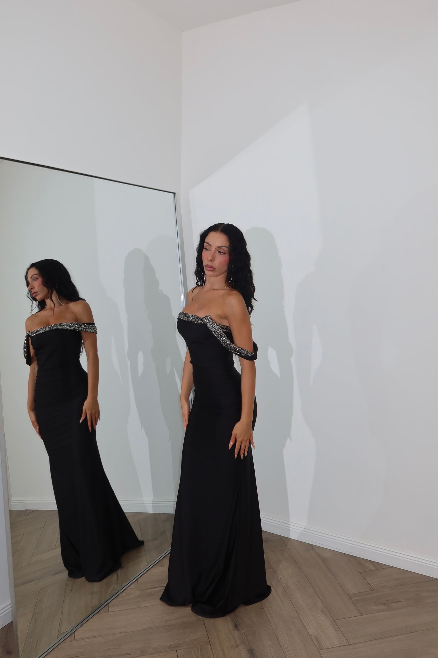 LongDress MAGDALENA nero/argento