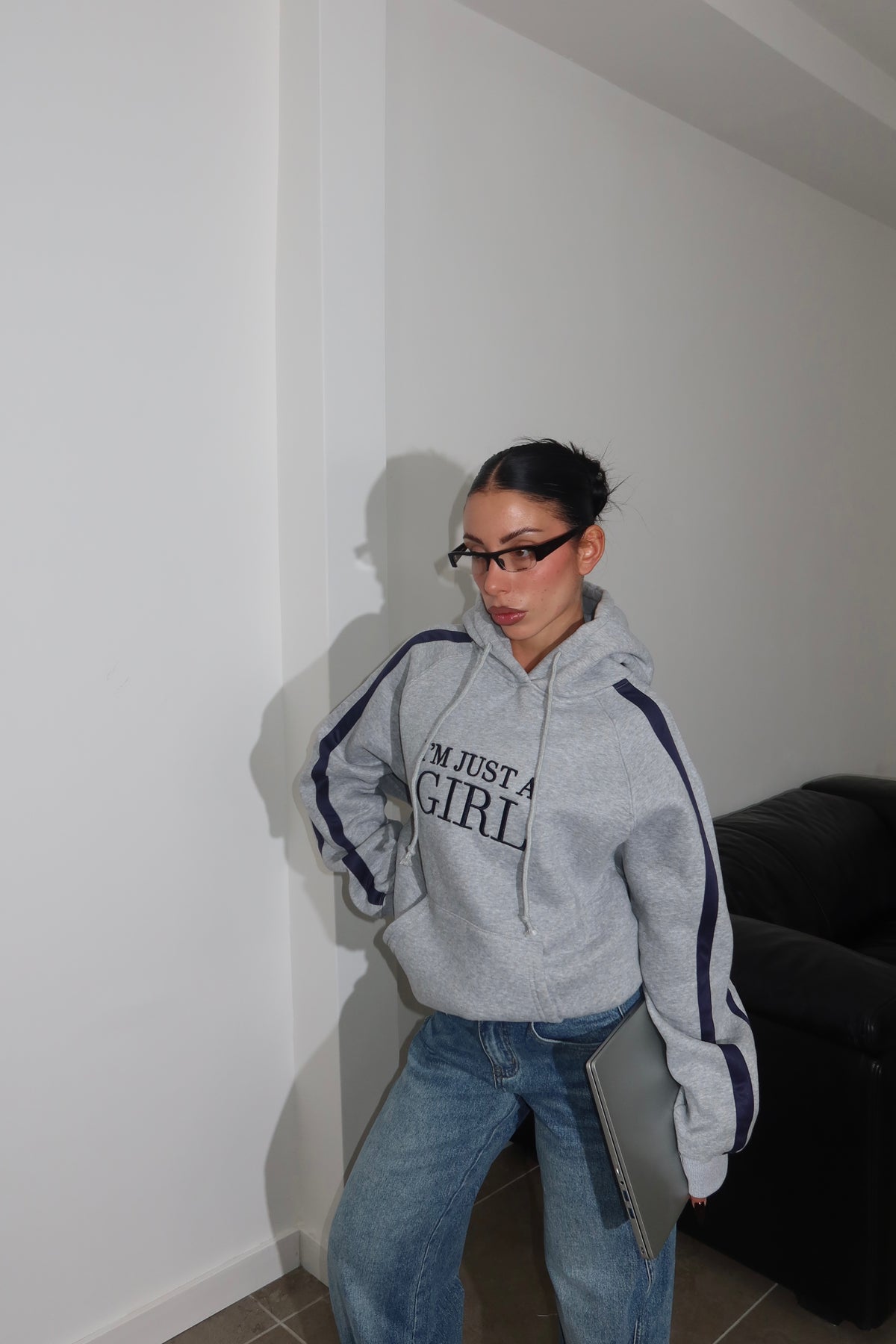 Felpa GIRL grigio