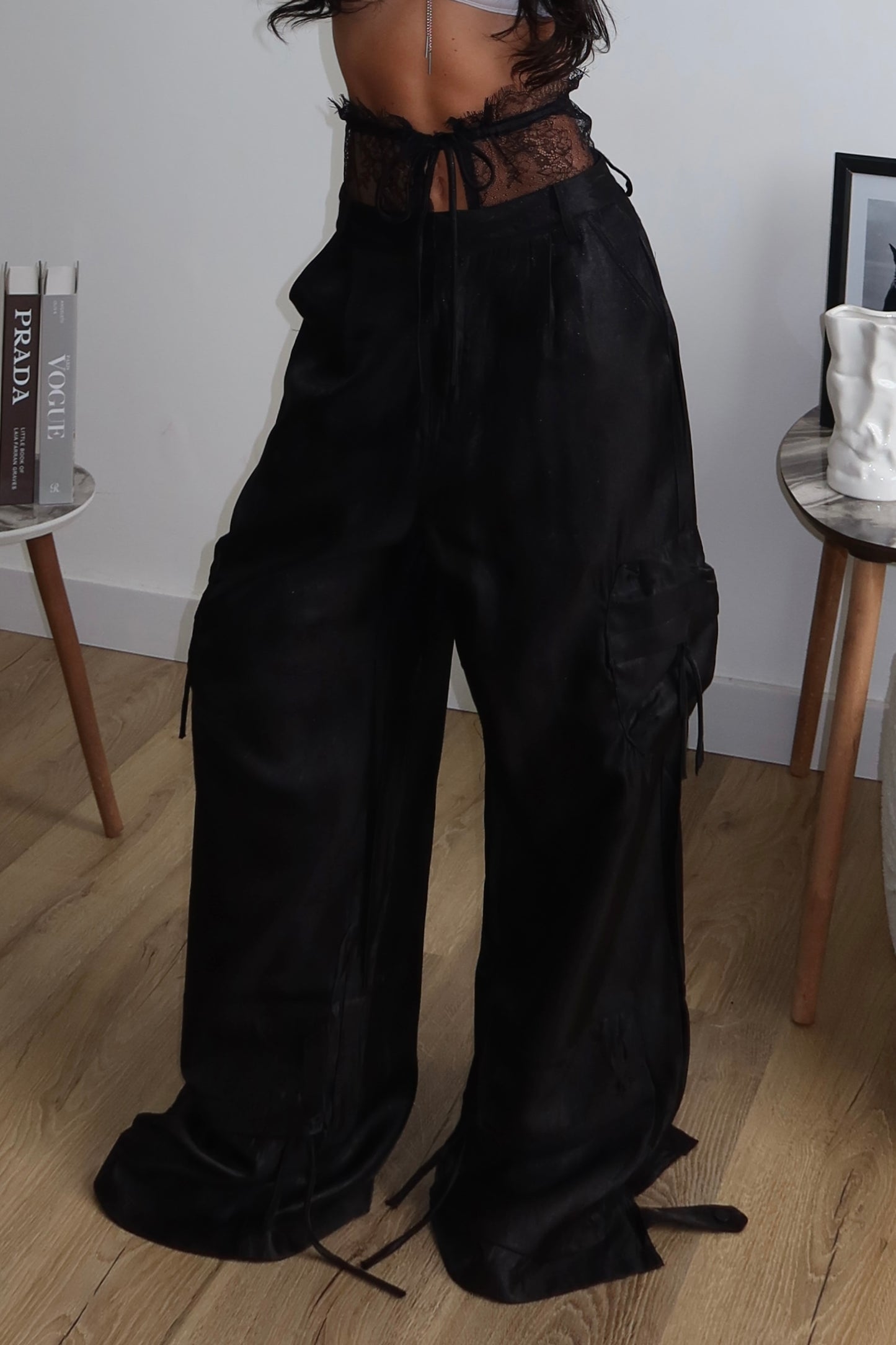 Pants SATIN & LACE nero