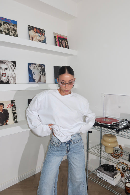 White SHOULDER sweater
