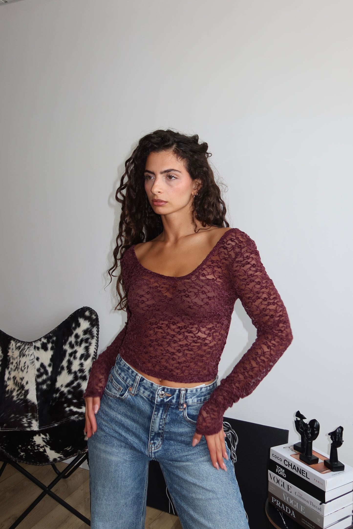 Maglia LOVELY FLOWER prugna