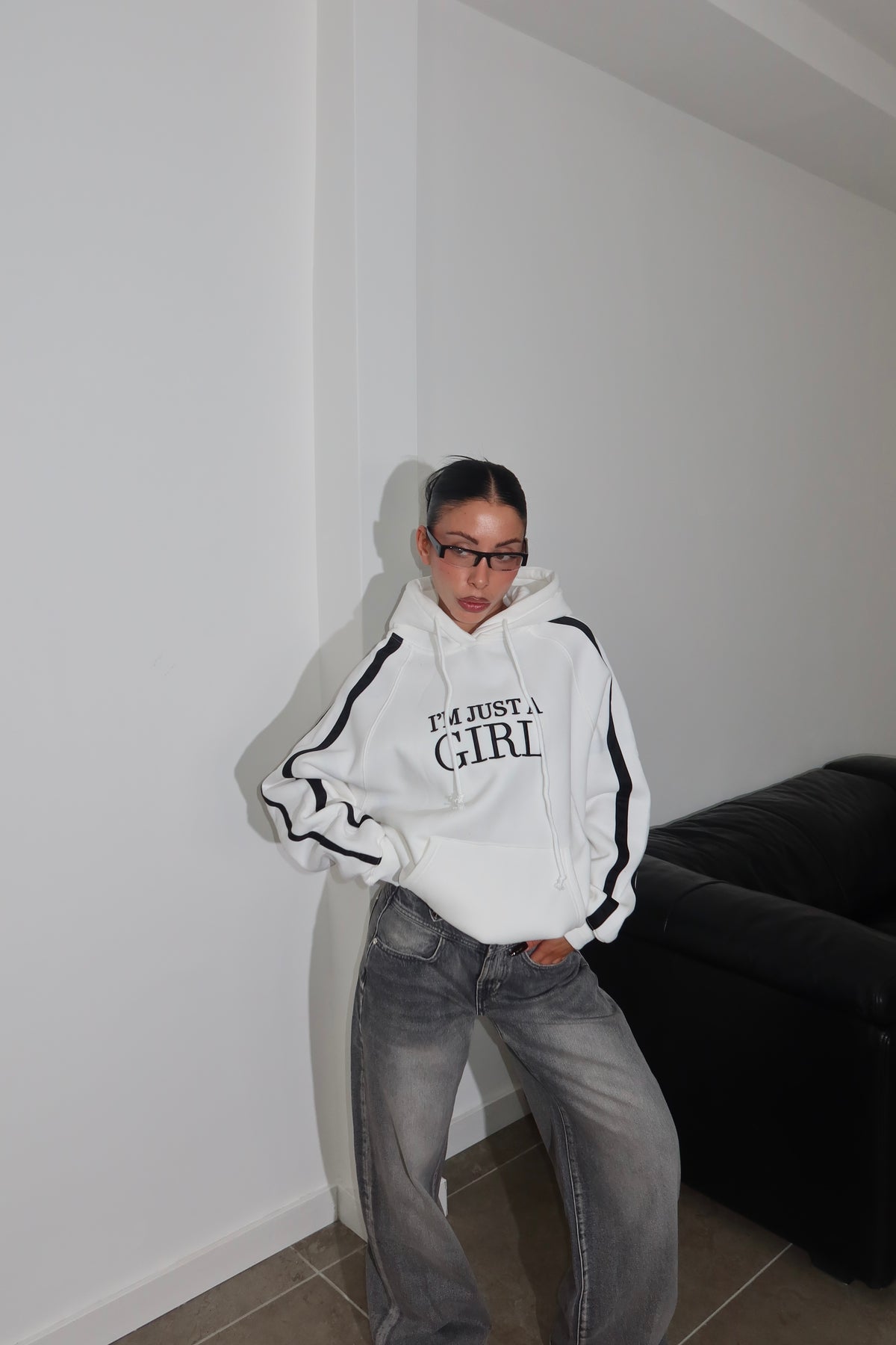 Felpa GIRL bianco