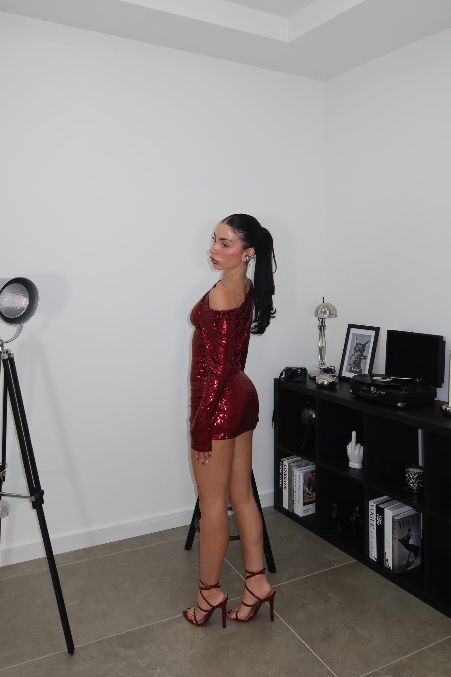 MiniDress KIM PAILLETTES bordeaux
