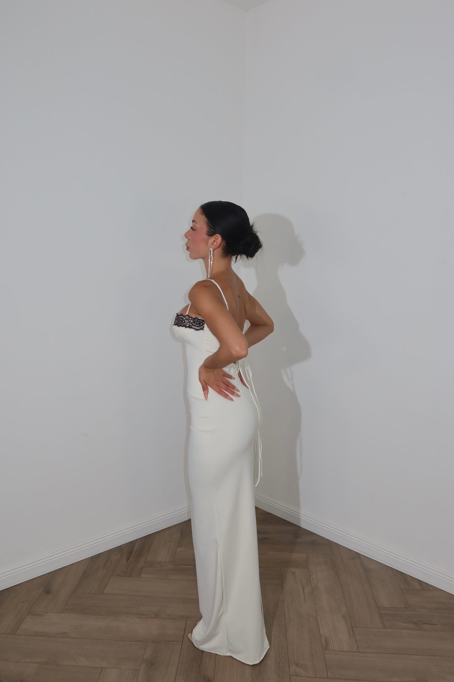 Longdress CHARME bianco/nero