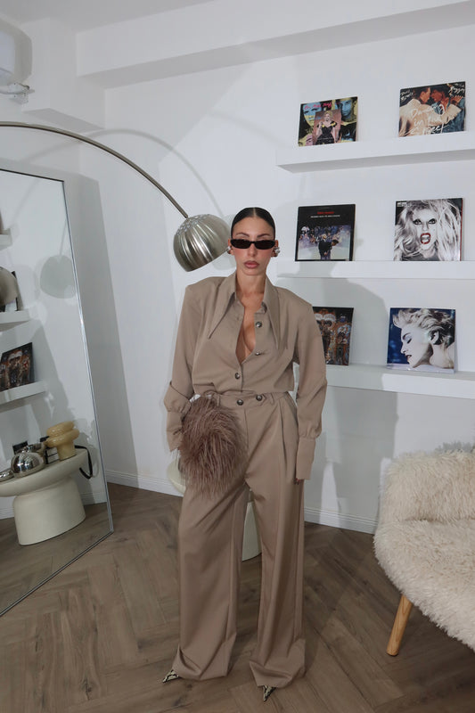 BORIS beige corduroy set