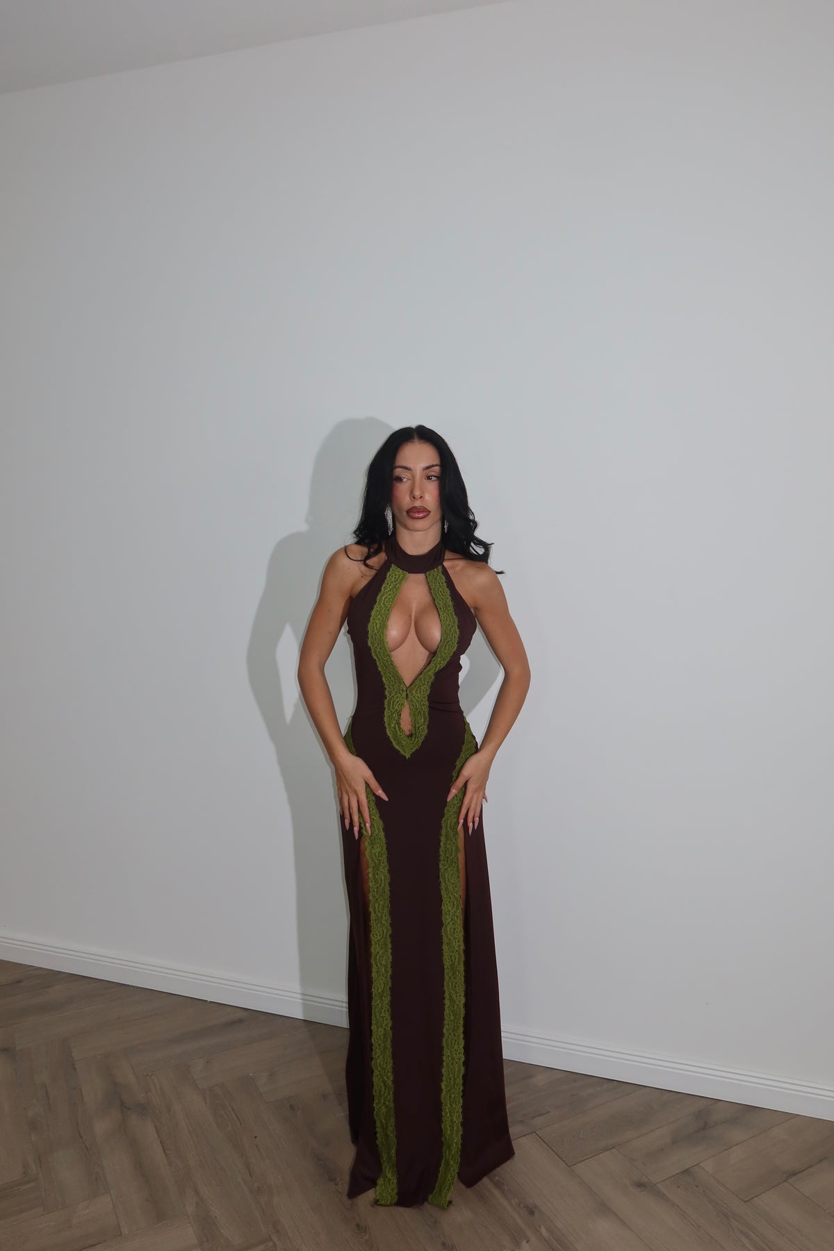 LongDress GREY’S choco/verde