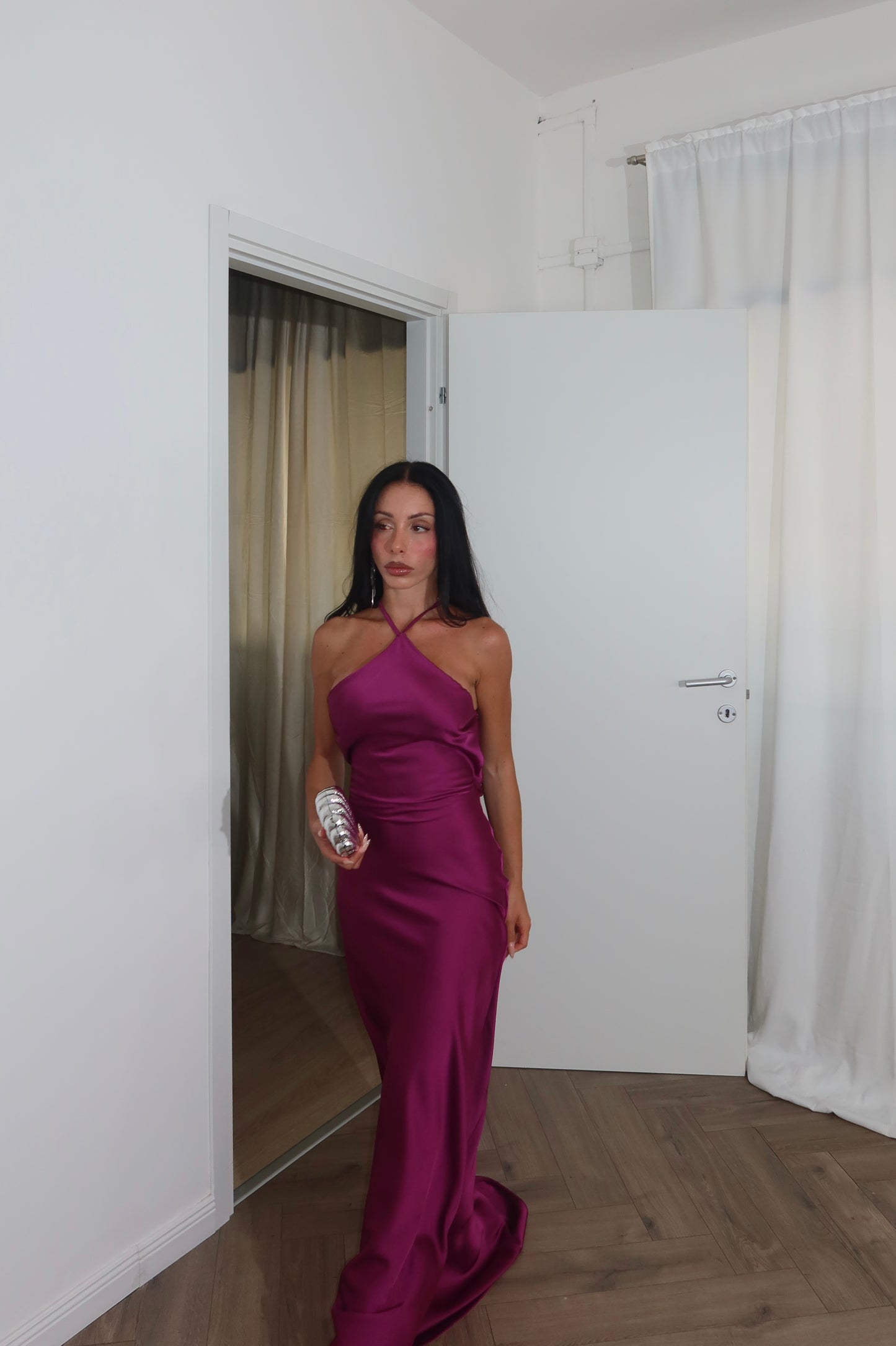 LongDress DIVINITÀ RASO magenta