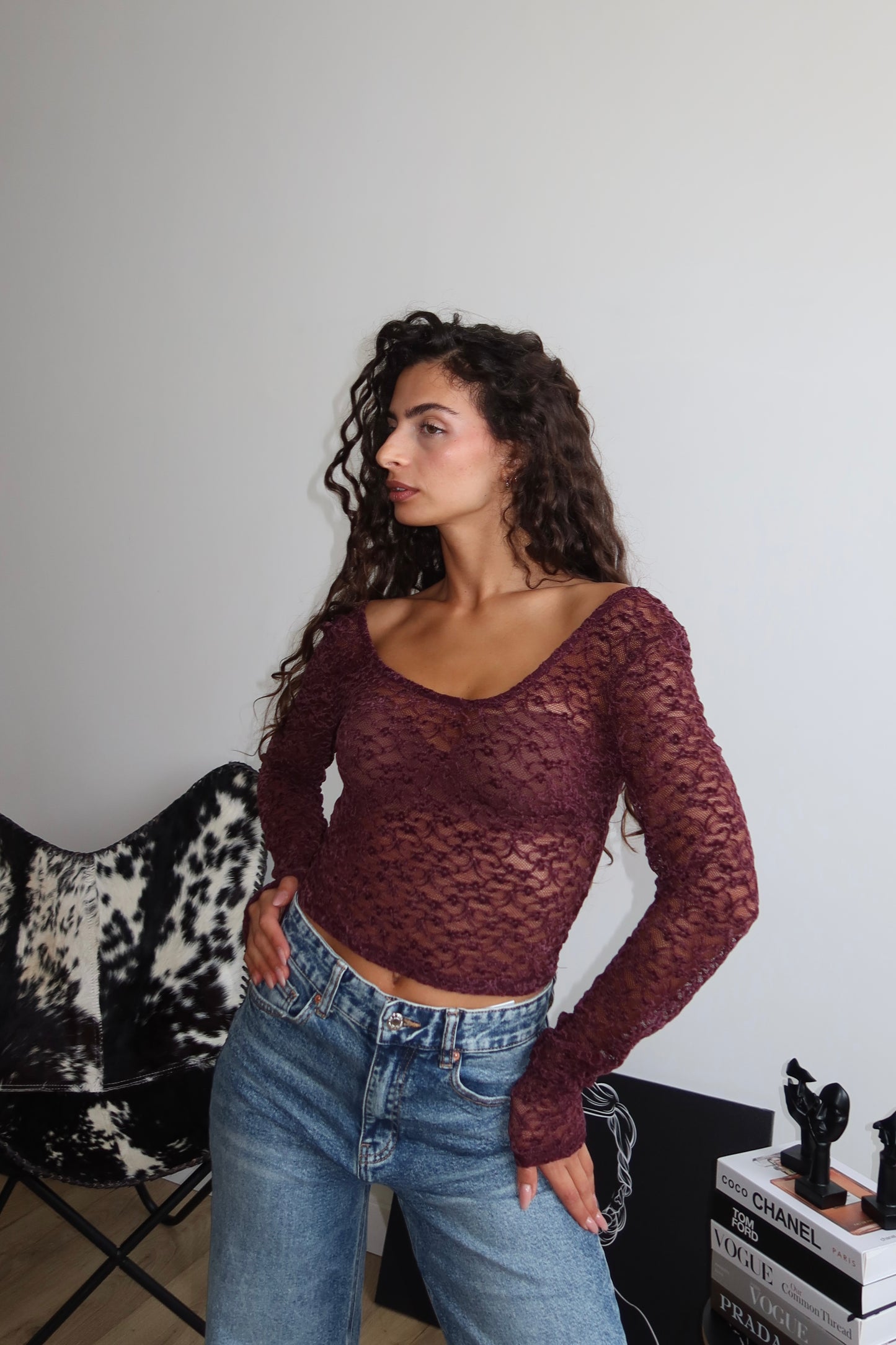 Maglia LOVELY FLOWER prugna