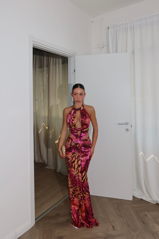 LongDress WEDDING DAY FLOREAL magenta