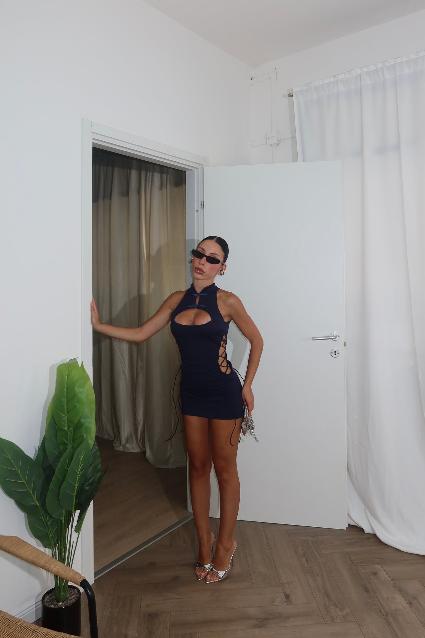 MiniDress STRINGATO blu