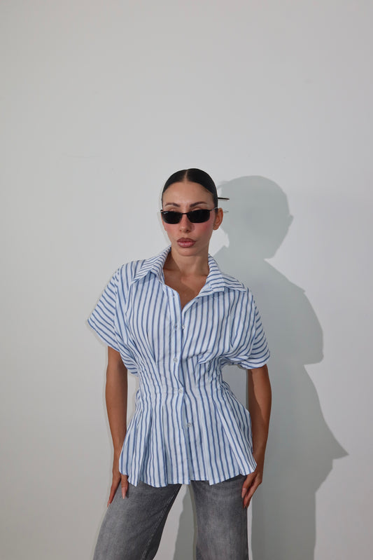 Camicia A RIGHE bianca/blu