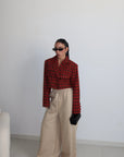 Coat CROP TARTAN