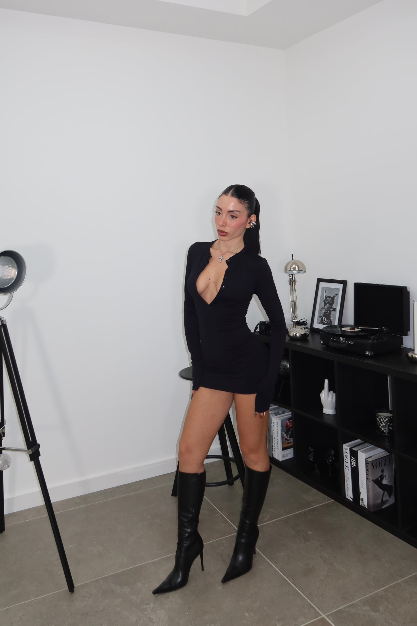 MiniDress BOTTONCINI nero