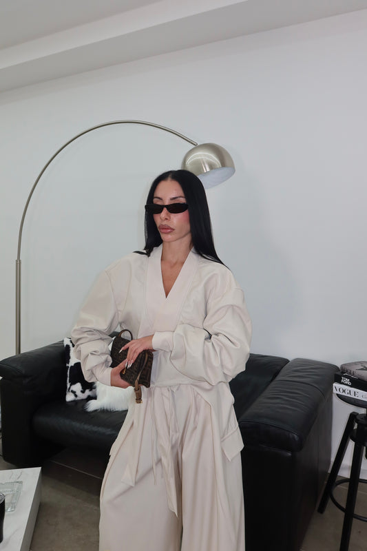 Jacket ECOPELLE CROP beige