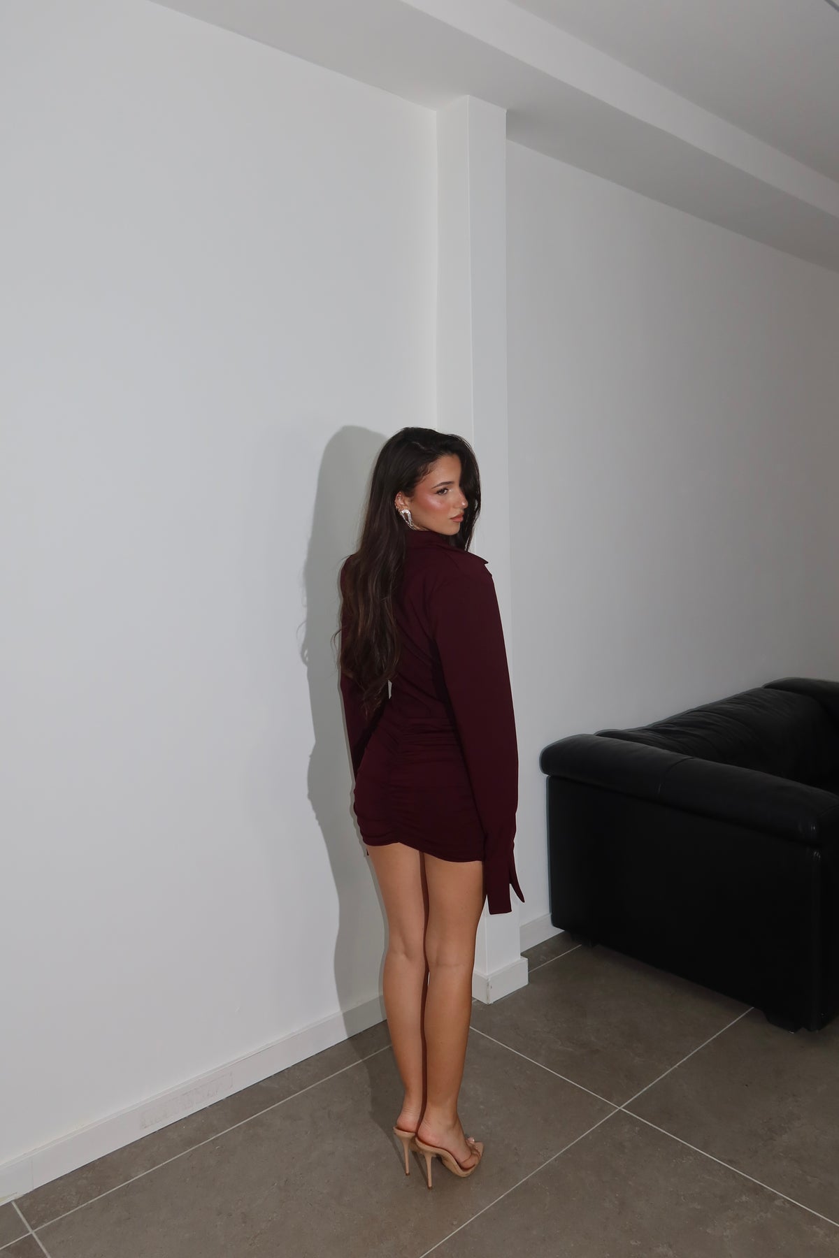 MiniDress DRAPERY bordeaux
