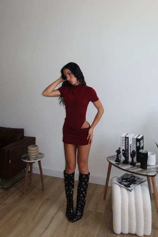 MiniDress ILEANA bordeaux