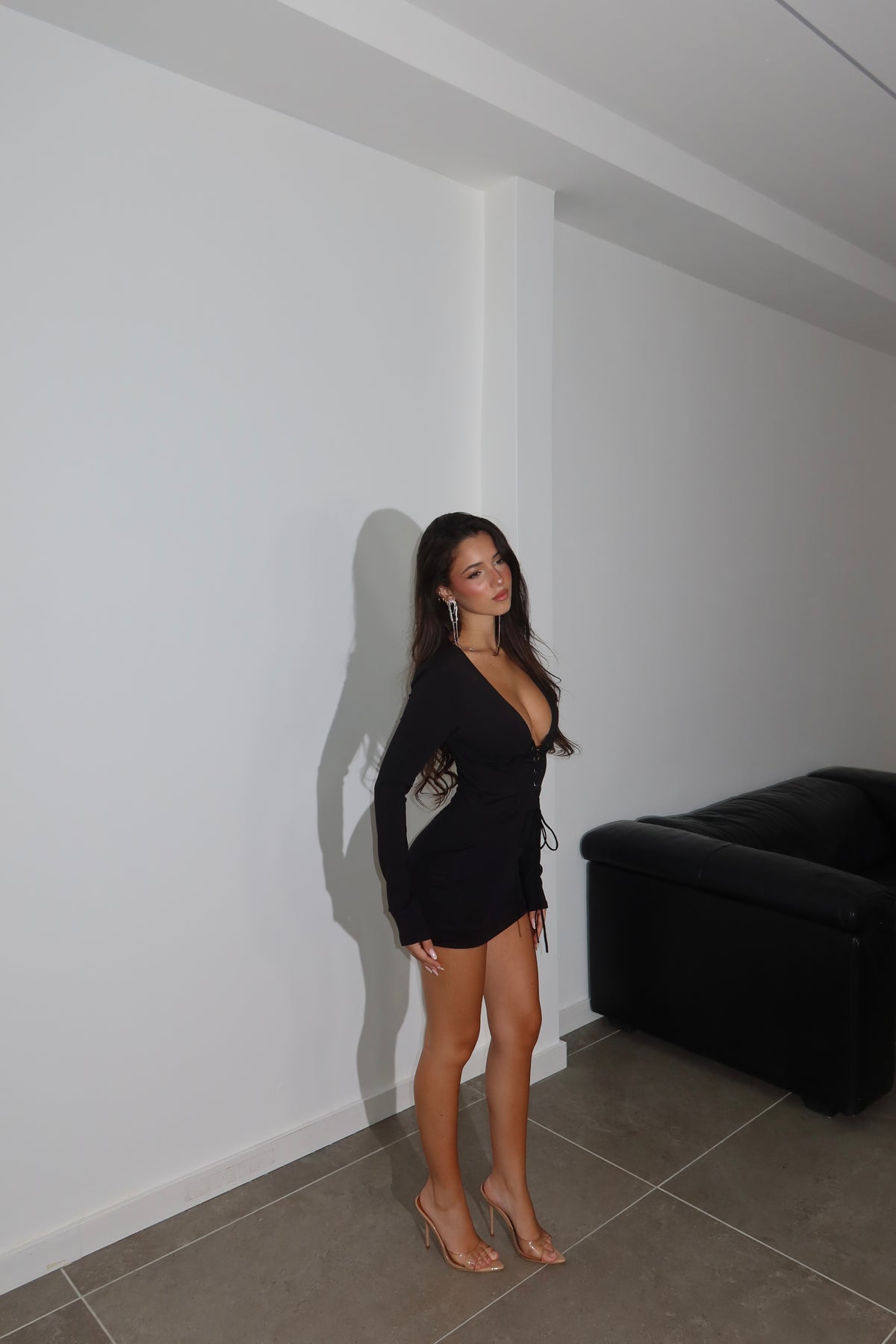 MiniDress FLORES nero