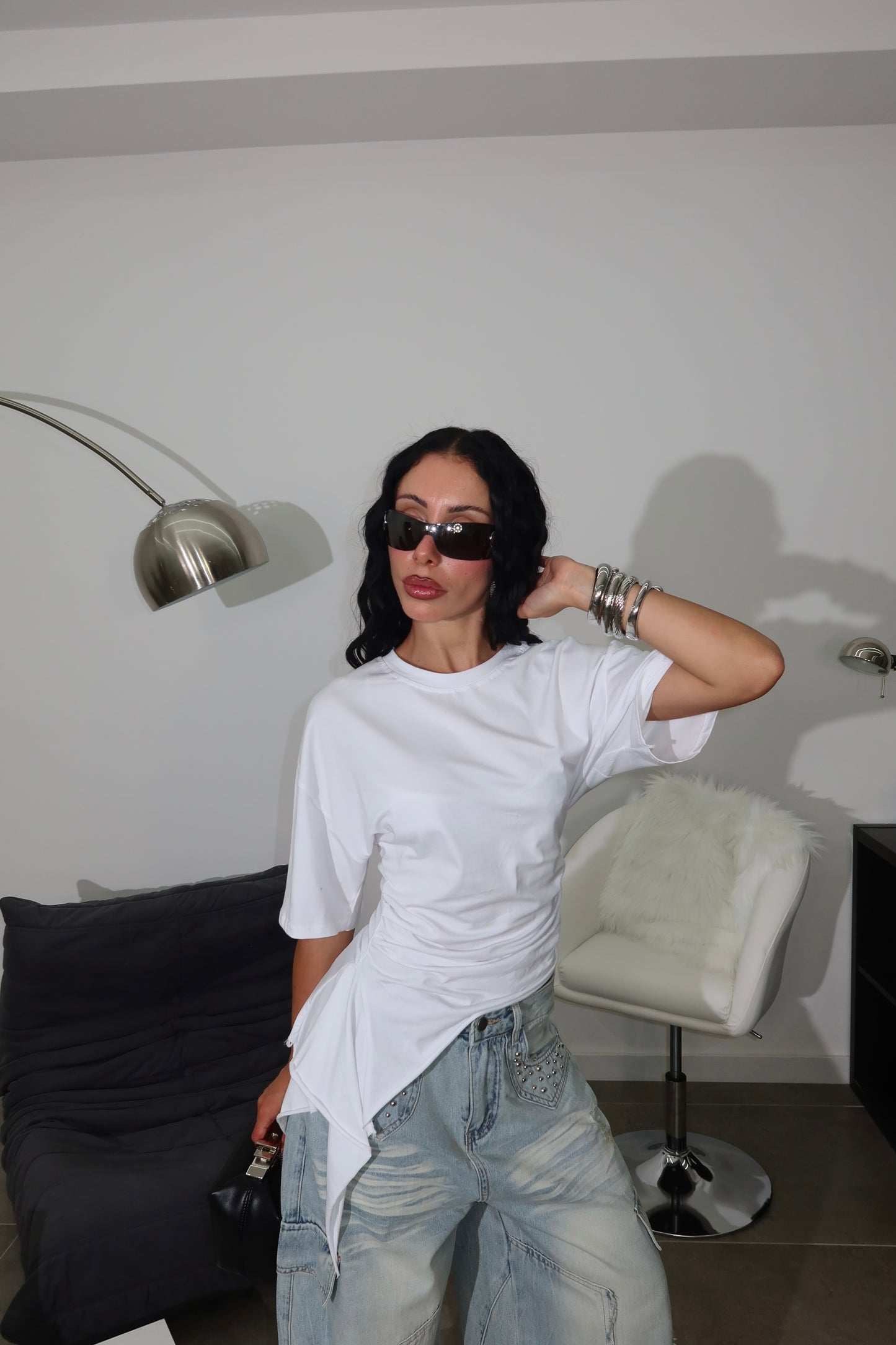 Maglia ASIMMETRICA bianco