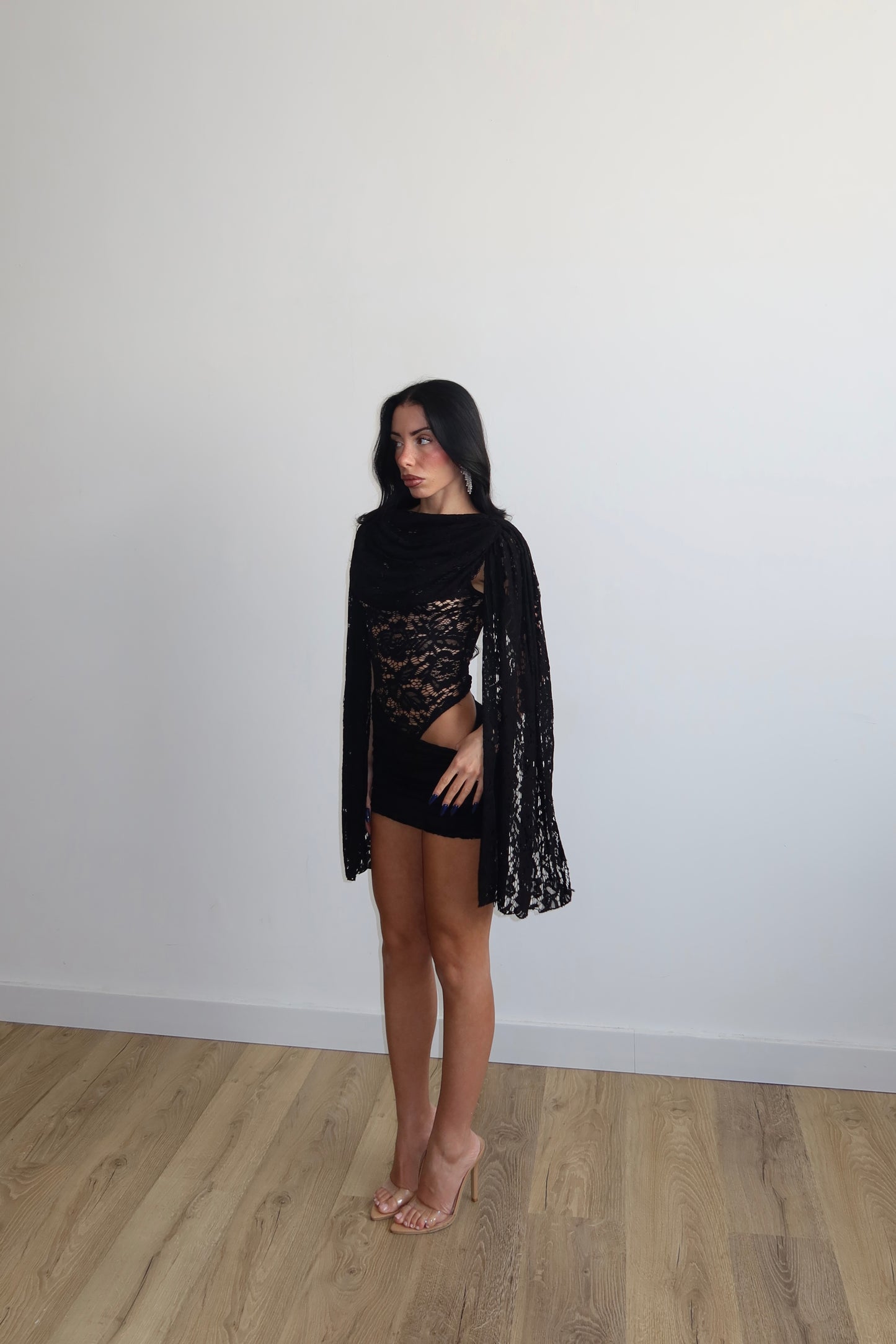 MiniDress AXEL IN PIZZO nero