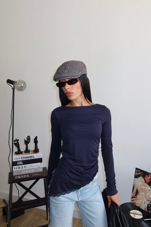 Maglia LATERAL DRAPERY blu