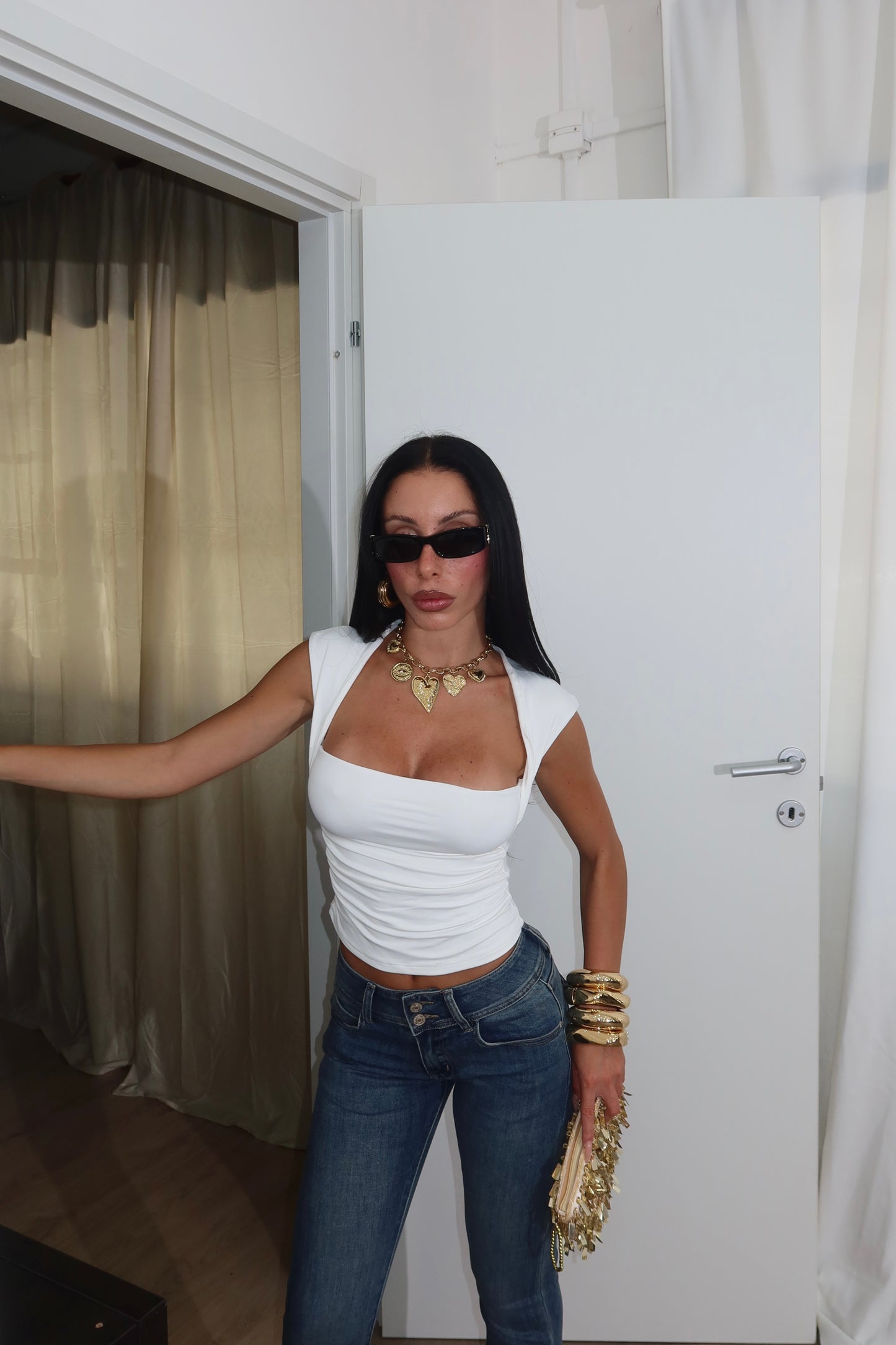 Top FAKE COPRISPALLE bianco