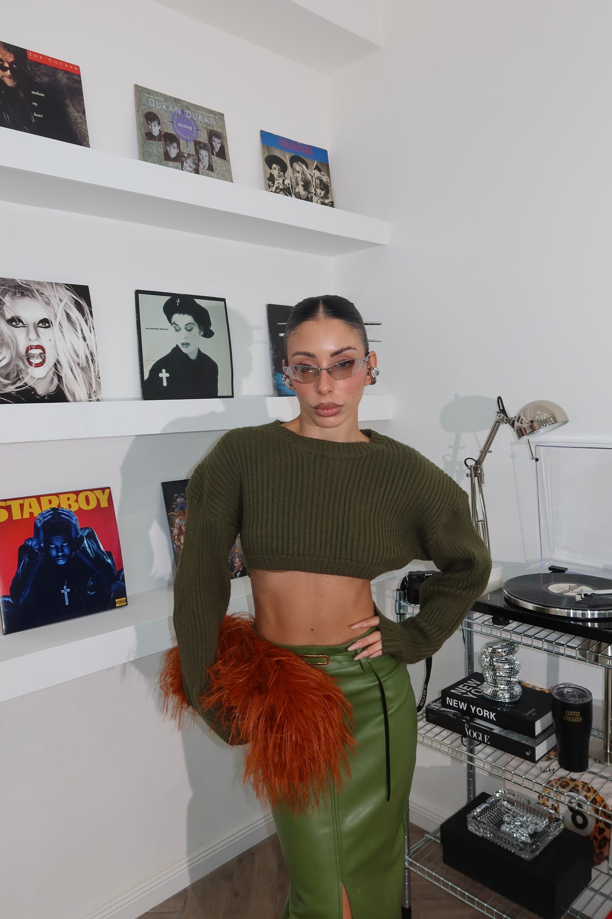 Maglione CROP verde