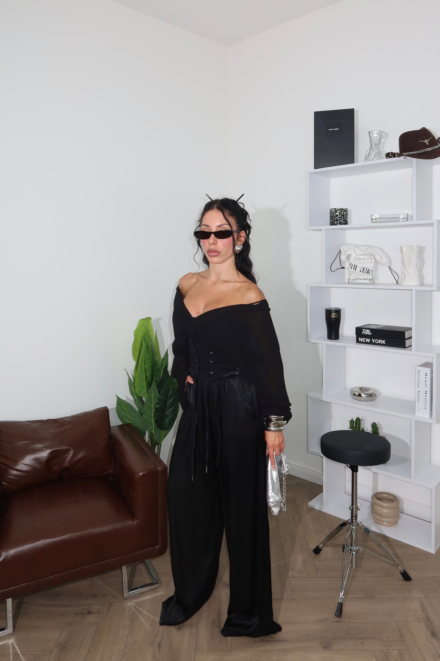 Pants SATIN nero
