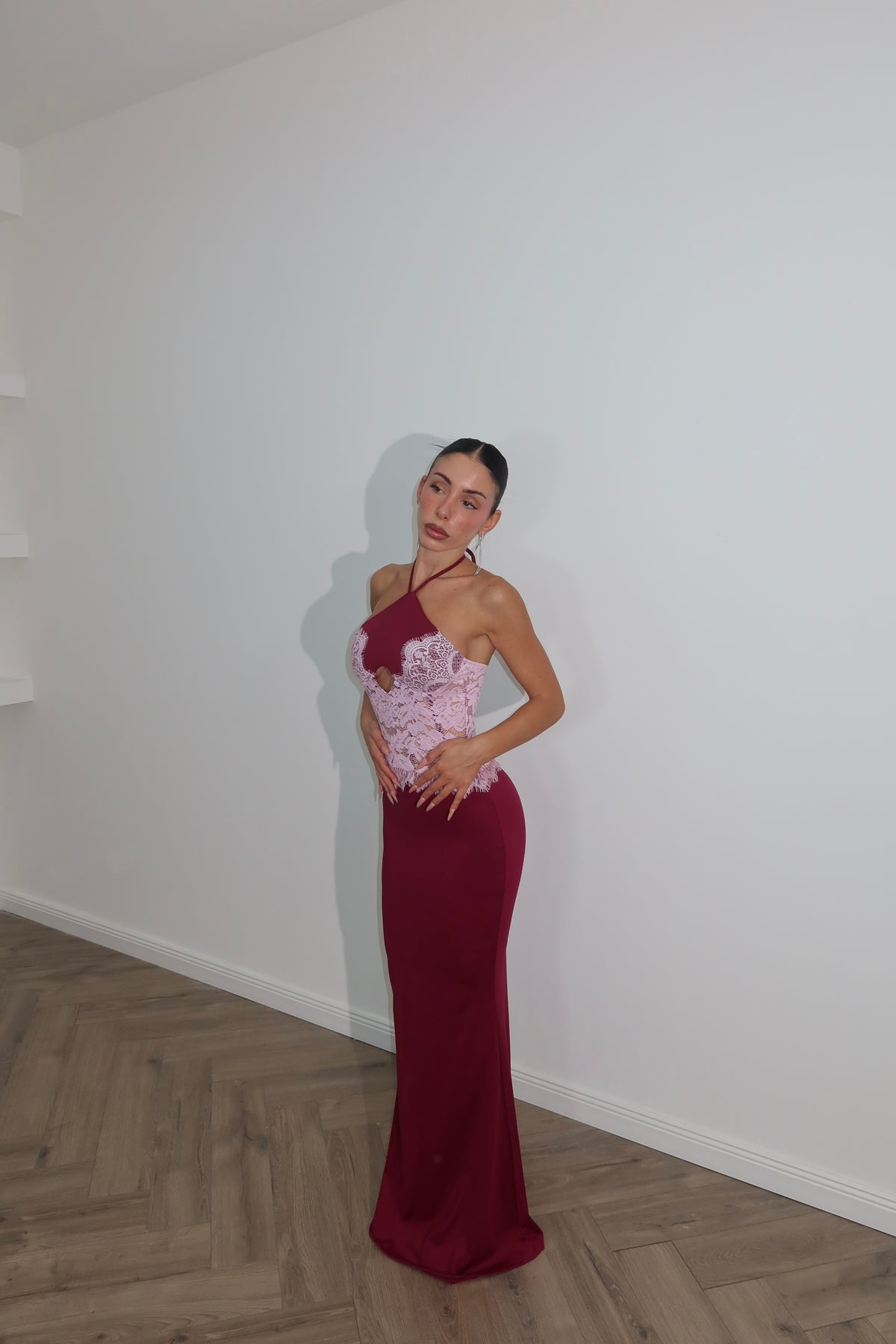 LongDress STICK bordeaux/rosa