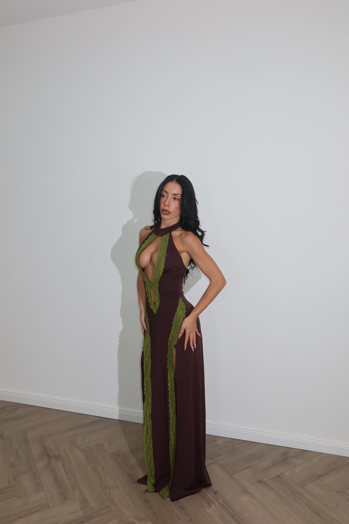 LongDress GREY’S choco/verde