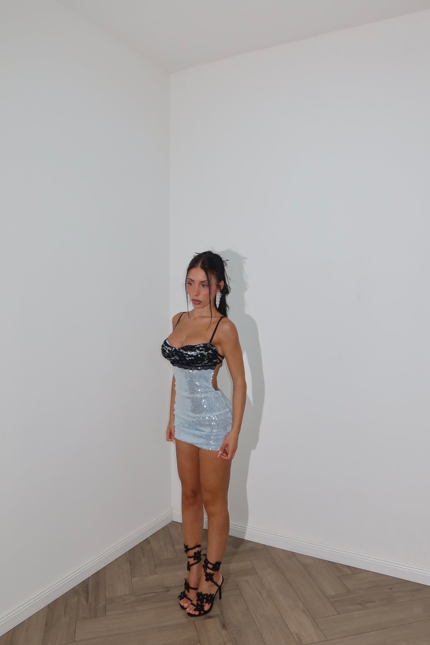 MiniDress BRA PAILLETTES azzurro