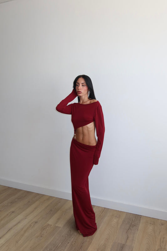 LongDress METAL Bordeaux