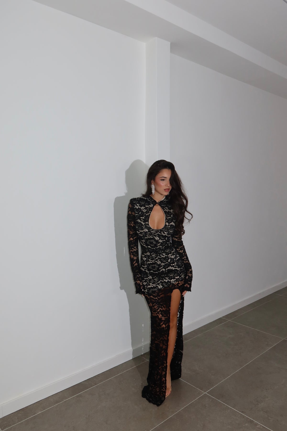LongDress THE SPACE nero/nude