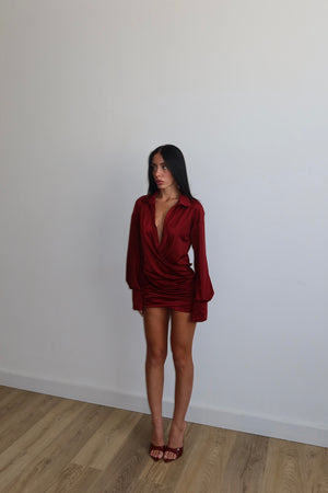 MiniDress DRAPERY bordeaux