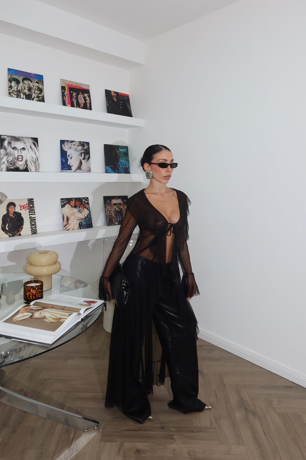 Top LONG VELATO nero