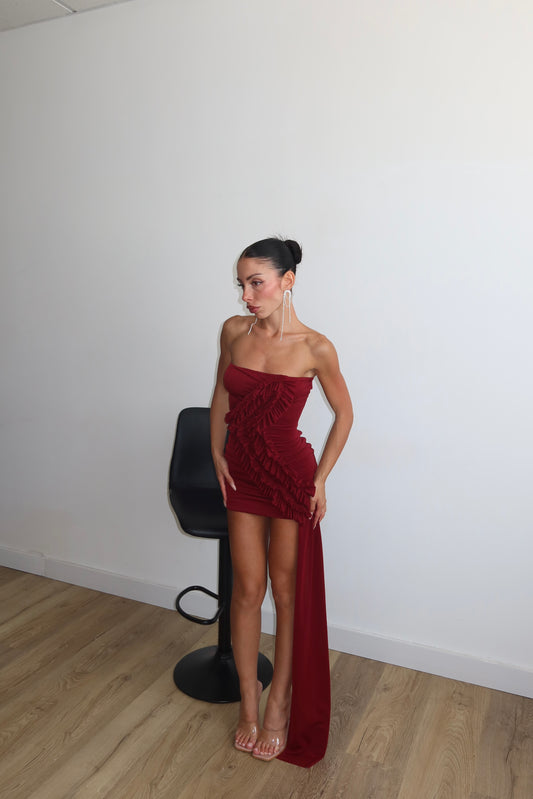 MiniDress ROUGE bordeaux