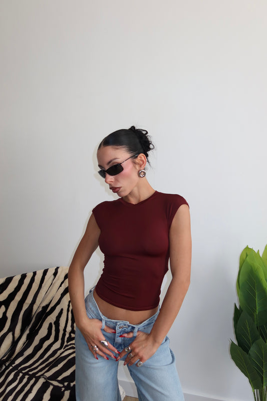 Maglia OPEN BACK bordeaux