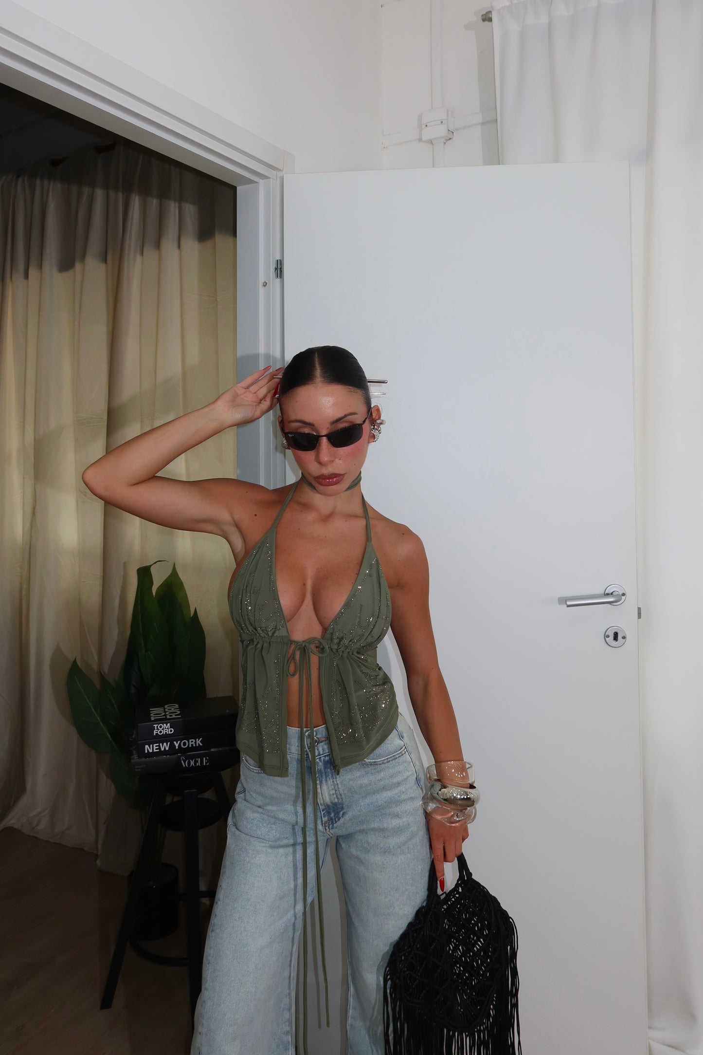 Top COACHELLA verde militare