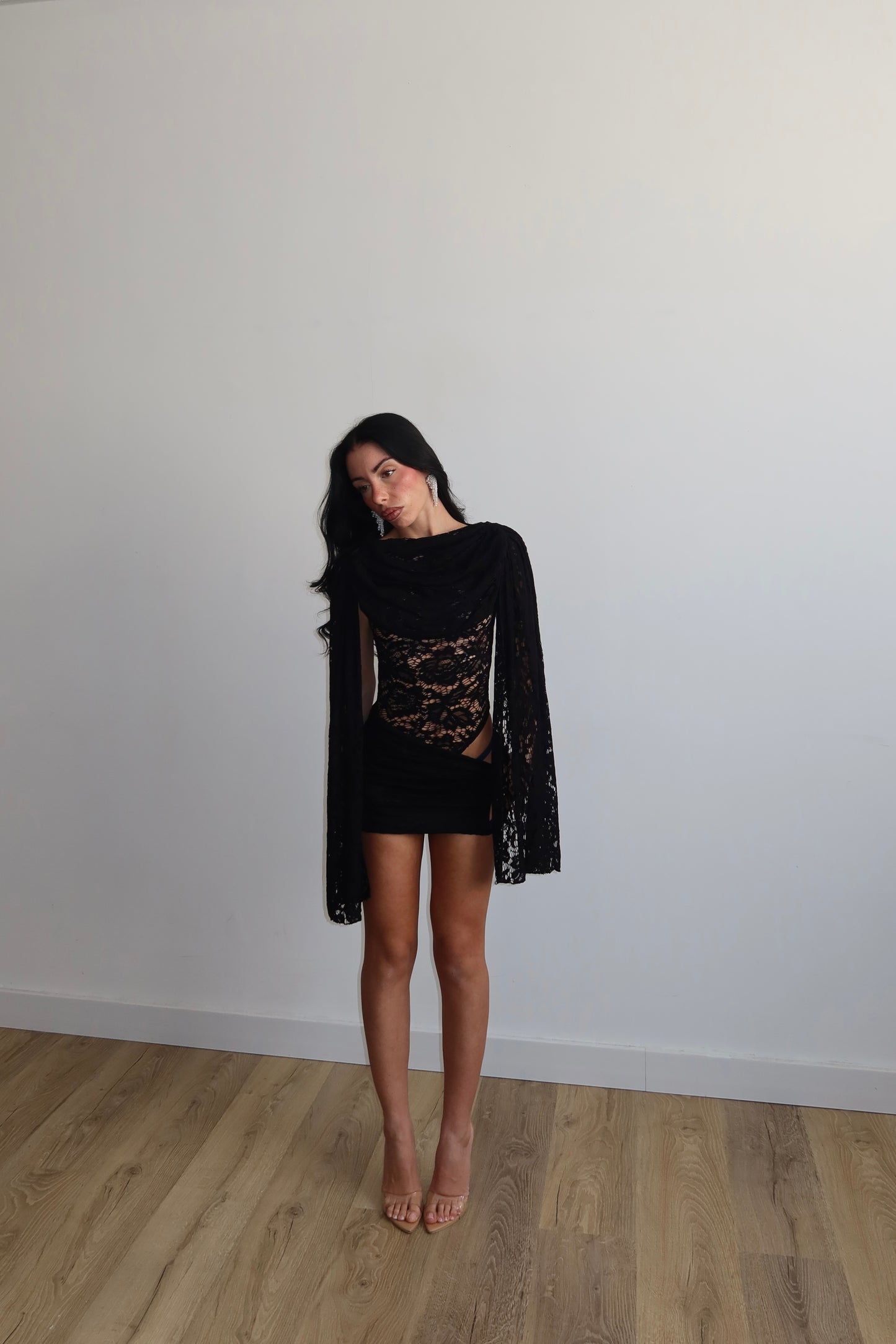 MiniDress AXEL IN PIZZO nero