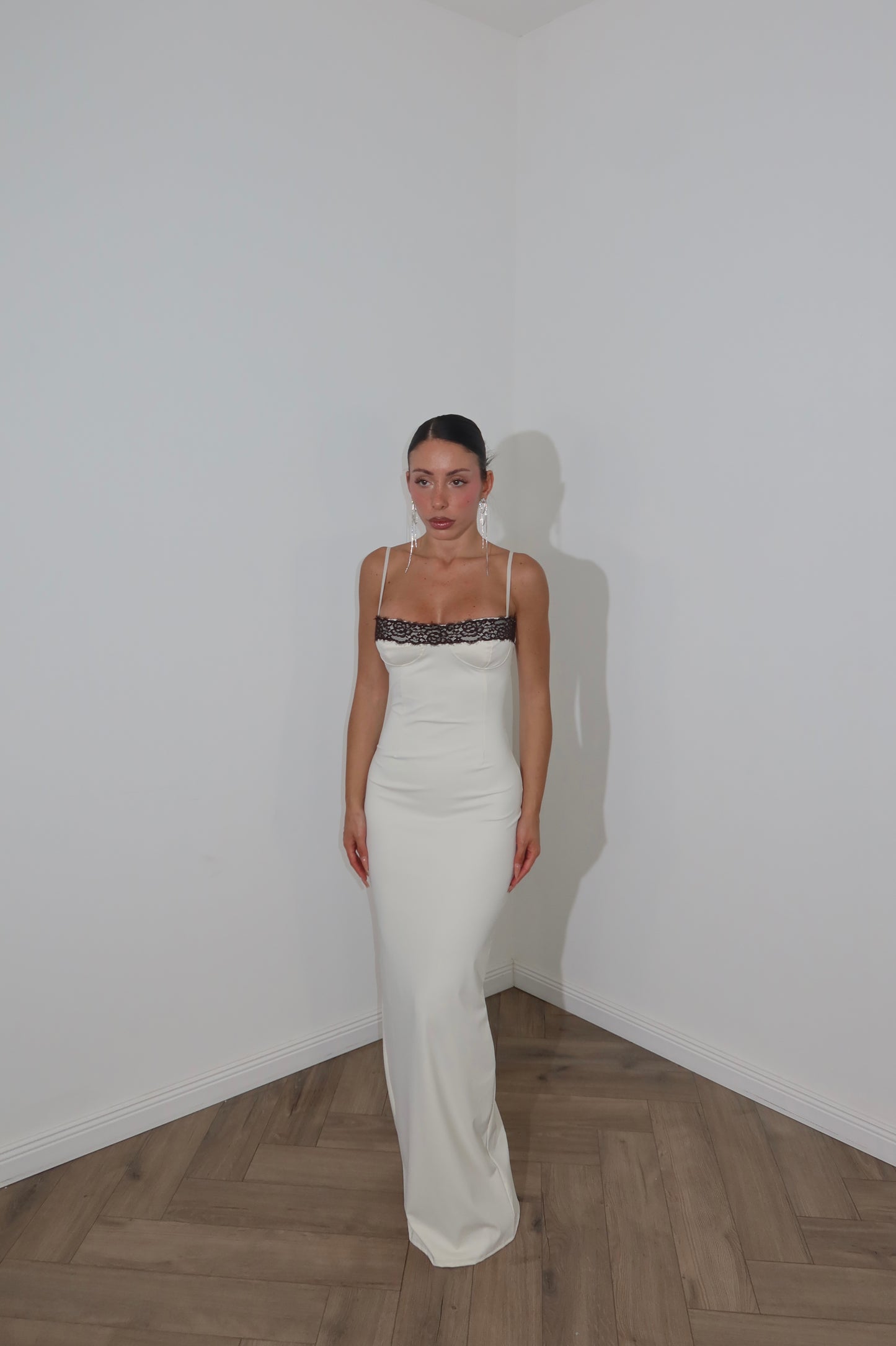 Longdress CHARME bianco/nero