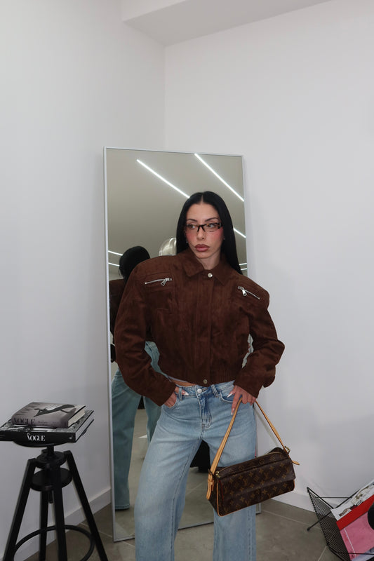 Jacket IN CAMOSCIO dark choco