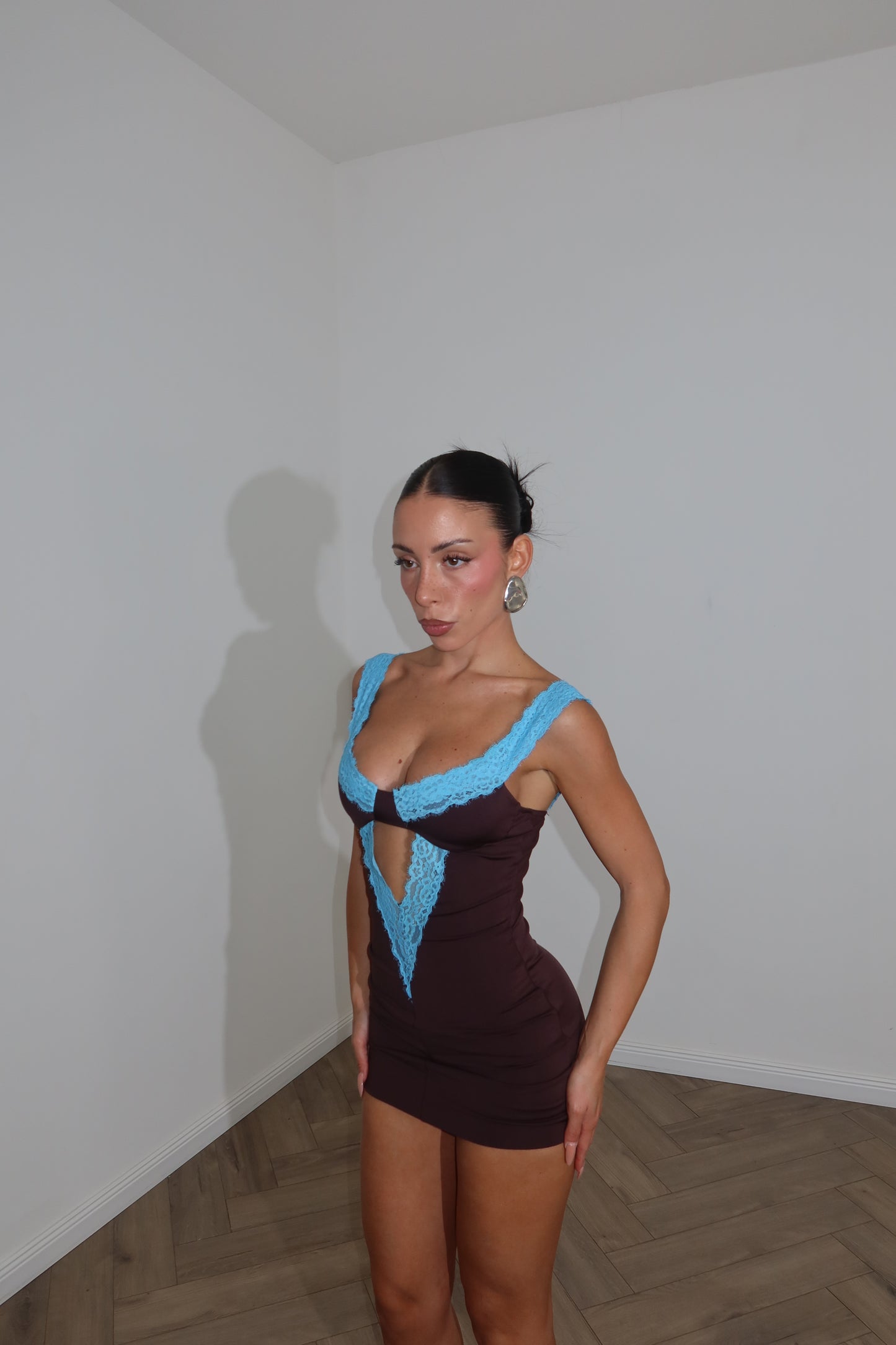 MiniDress MIRANDA choco/azzurro