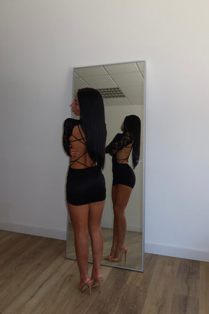 MiniDress INTRECCIO IN PIZZO nero