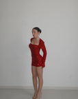 Dress FAKE COPRISPALLE PAILLETTES rosso