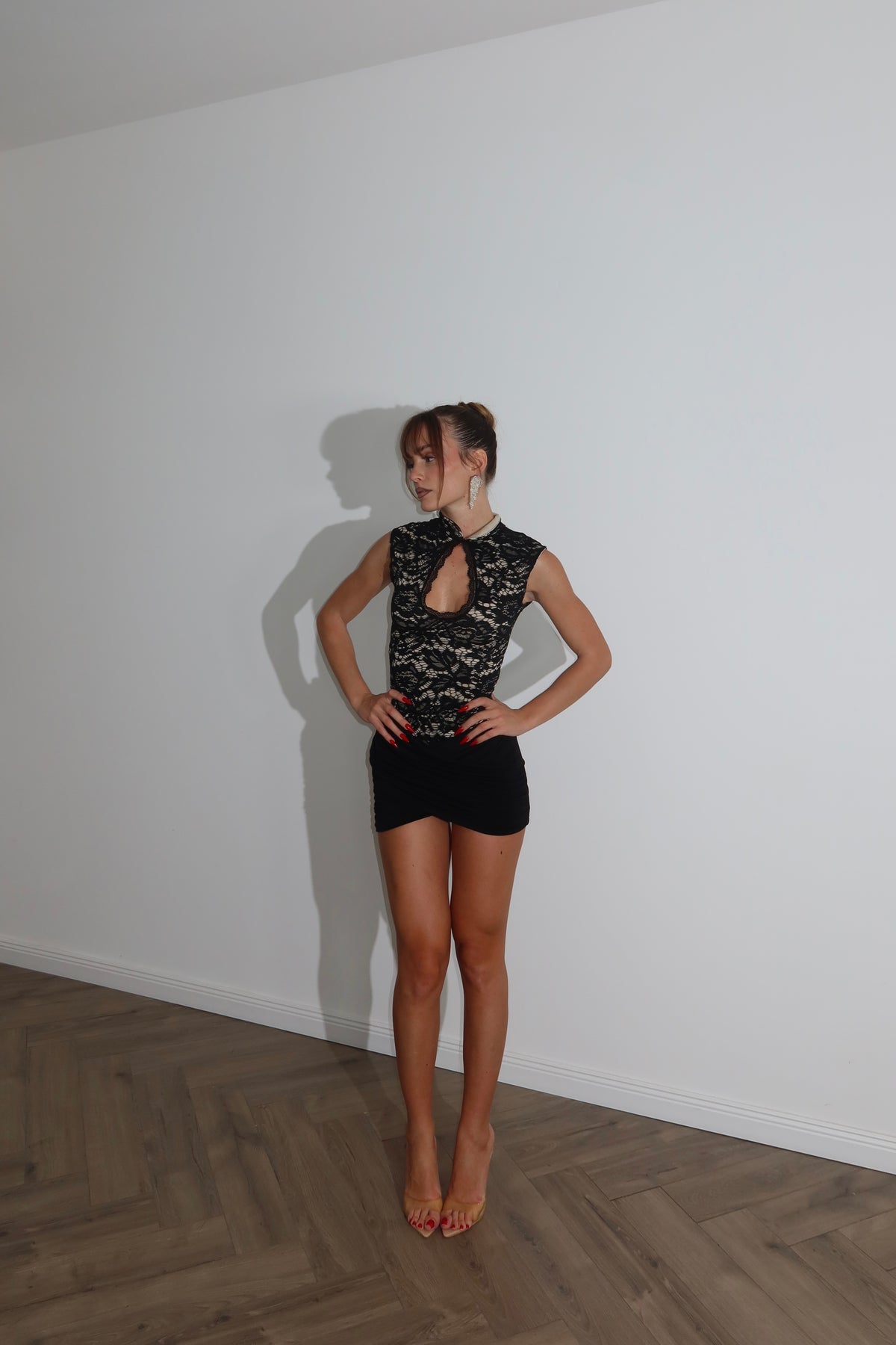 MiniDress ROUND nero/nude